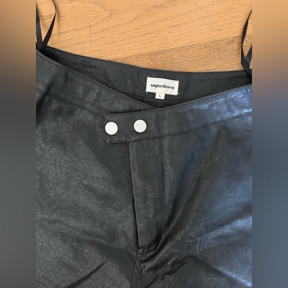 Superdown High Waisted Moto Short in Black - Picture 2 of 4